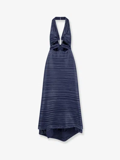 Cult Gaia Pleated Fabric Jahzara Dress In Blue