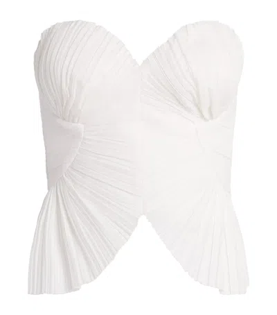Cult Gaia Pleated Jace Top In White