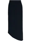 Cult Gaia Plissé Asymmetric Midi Skirt In Black