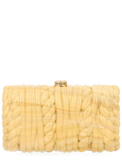 Cult Gaia Helene Cable-knit Effect Clutch Bag In Red