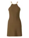 Cult Gaia Prati Chain-embellished Mini Dress In Brown