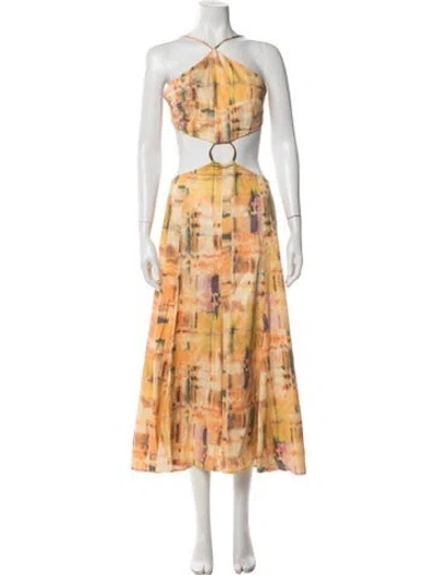 Pre-owned Cult Gaia Printed Midi Length Dress In Multi