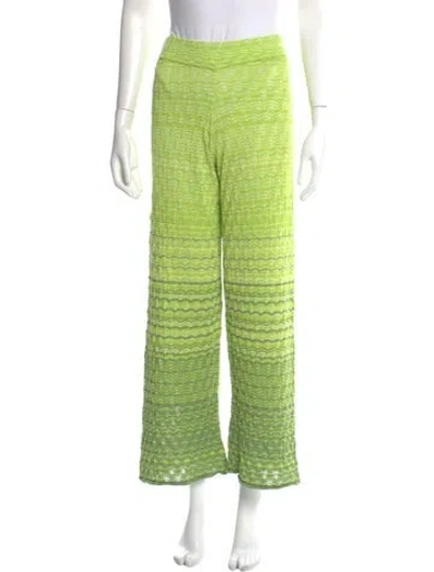 Pre-owned Cult Gaia Printed Wide Leg Pants In Green