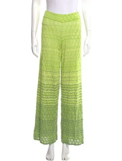 Pre-owned Cult Gaia Printed Wide Leg Pants In Green