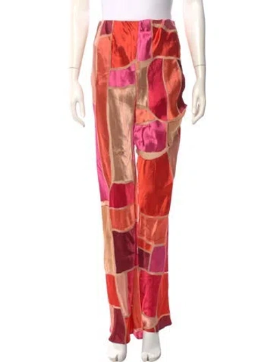Pre-owned Cult Gaia Printed Wide Leg Pants In Orange