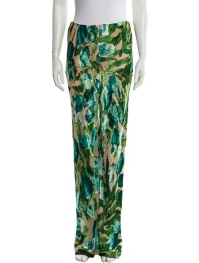 Pre-owned Cult Gaia Printed Wide Leg Pants W/ Tags In Green