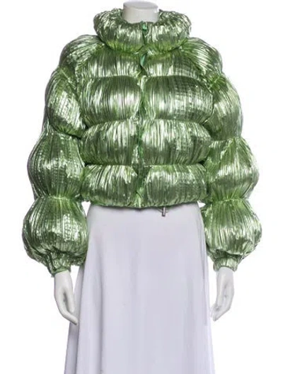 Pre-owned Cult Gaia Puffer Jacket In Green
