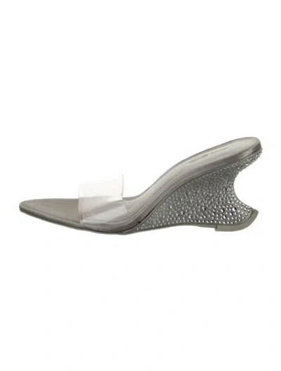 Pre-owned Cult Gaia Pvc Crystal Embellishments Slides