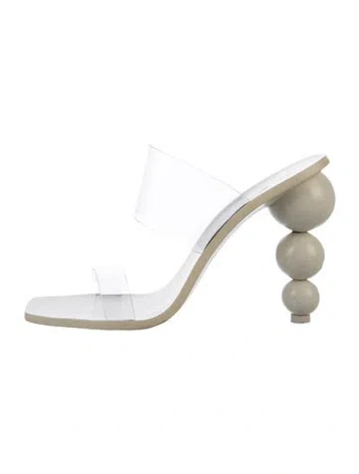 Pre-owned Cult Gaia Pvc Slides In Clear/neutrals