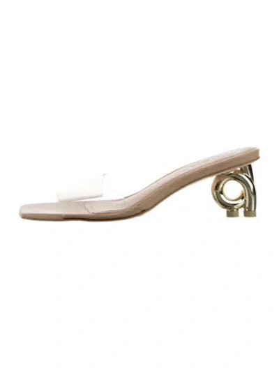 Pre-owned Cult Gaia Pvc Slides In Gold