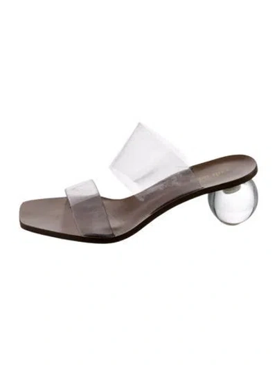 Pre-owned Cult Gaia Pvc Slides In Neutral