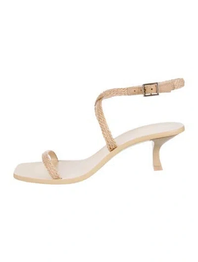 Pre-owned Cult Gaia Raffia Braided Accents Sandals In Neutral
