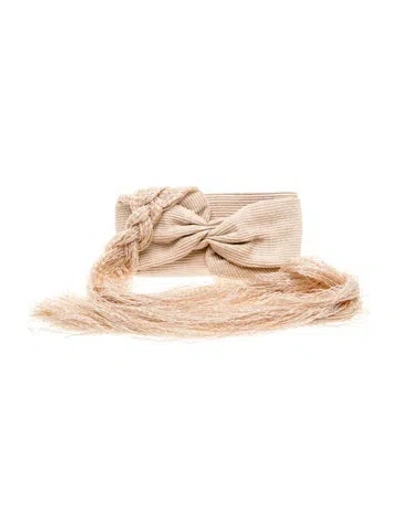 Pre-owned Cult Gaia Raffia Clutch In Neutral
