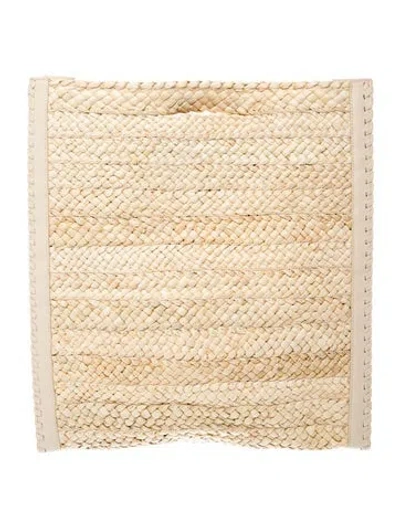 Pre-owned Cult Gaia Raffia Clutch In Neutral