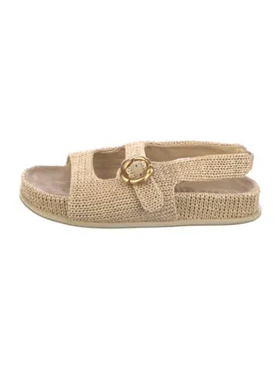 Pre-owned Cult Gaia Raffia Espadrilles In Neutral