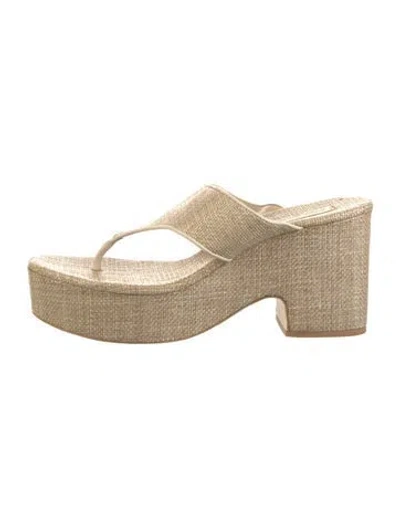 Pre-owned Cult Gaia Raffia Espadrilles In Neutral