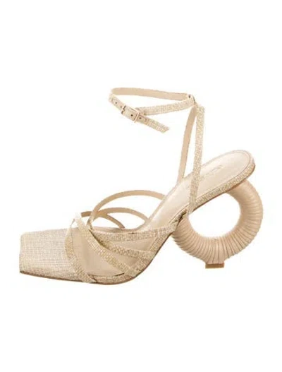 Pre-owned Cult Gaia Raffia Espadrilles In Neutral