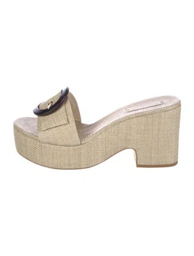 Pre-owned Cult Gaia Raffia Espadrilles In Neutral