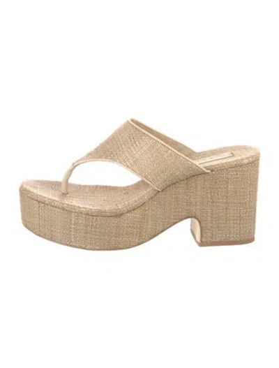 Pre-owned Cult Gaia Raffia Espadrilles In Neutral