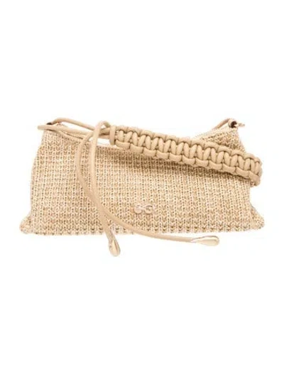 Pre-owned Cult Gaia Raffia Shoulder Bag W/ Tags In Neutrals
