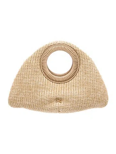 Pre-owned Cult Gaia Raffia Top Handle Bag In Neutrals