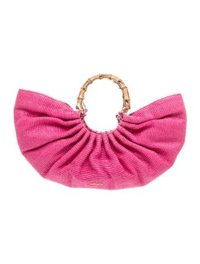 Pre-owned Cult Gaia Raffia Top Handle Bag In Pink