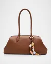Cult Gaia Raia Leather Satchel Shoulder Bag In Brown