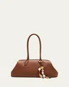 Cult Gaia Raia Leather Satchel Shoulder Bag In Brown