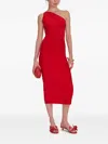 Cult Gaia Raith One-shoulder Knit Midi Dress In Red