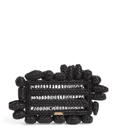 Cult Gaia Rattan Akira Clutch Bag In Black