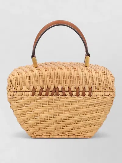 Cult Gaia Rattan Clutch Bag In White