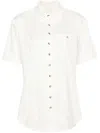 Cult Gaia Rayn Short-sleeved Shirt In White