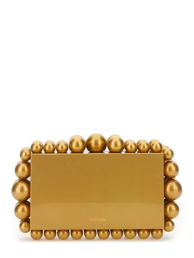 Cult Gaia Rectangular Gold Aluminum Eos Clutch In 复古黄铜色