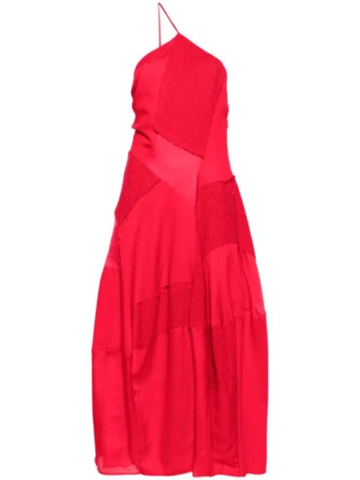 CULT GAIA RED PATCHWORK CIENNA MIDI DRESS