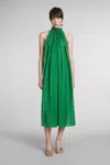 Cult Gaia Ree Dress In Green Wool And Polyester In Green