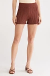 Cult Gaia Rehla Knit Shorts In Brown