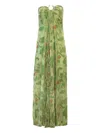 Cult Gaia Renay Floral-print Gathered Dress In Green