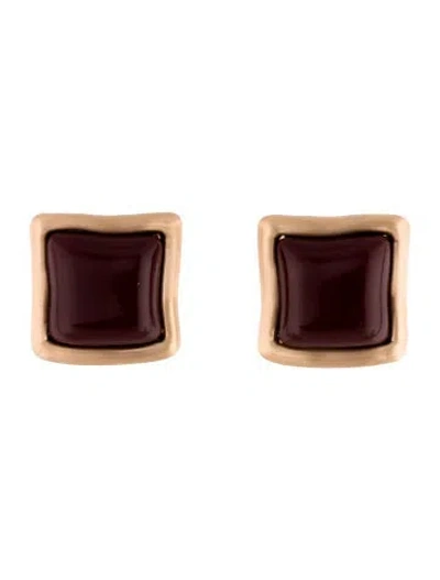 Pre-owned Cult Gaia Resin Suni Earclip Earrings In Burgundy