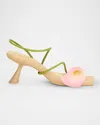 CULT GAIA RIA CALLA LILY LEATHER COMMA-HEEL SANDALS