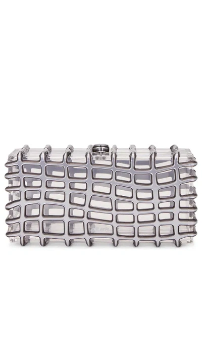 Cult Gaia Rina Clutch In Shiny Silver