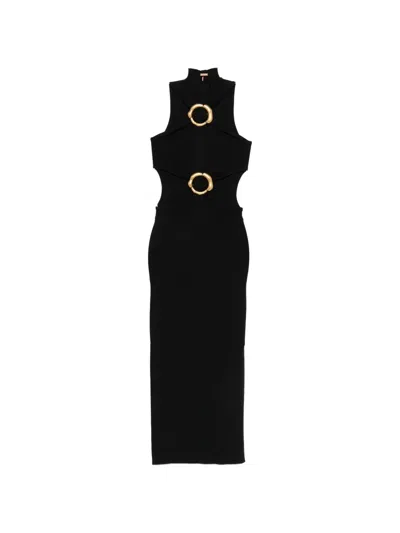 Cult Gaia Ring-detail Cut-out Midi Dress In Black