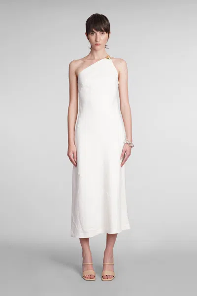 Cult Gaia Rinley Dress In Beige Linen In White