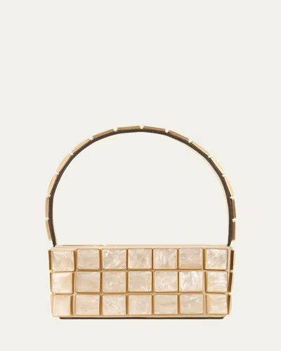 Cult Gaia Romy Geometric Acrylic Shoulder Bag In Ivory