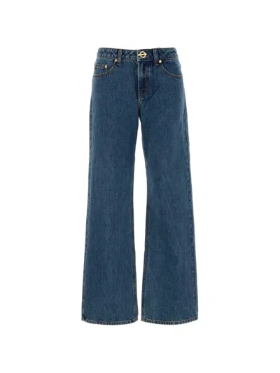 Cult Gaia Rosella Embroidered Jeans In Blue