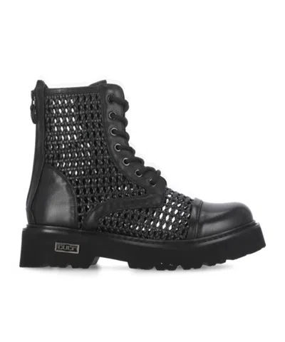 Cult Gaia Round-head Short Boots In Black