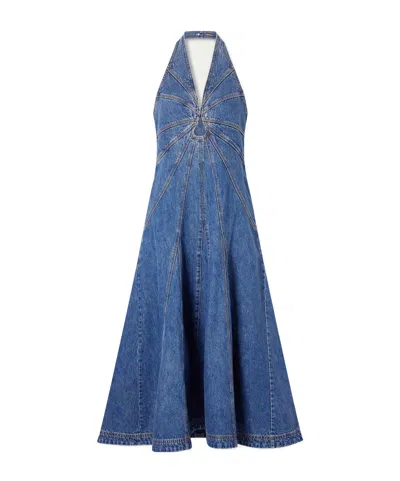 Cult Gaia Rowyn Denim Midi Dress In Blue