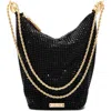 Cult Gaia Rue Crystal Mesh Wristlet In Black