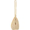 Cult Gaia Rue Crystal Mesh Wristlet In Sand Dollar