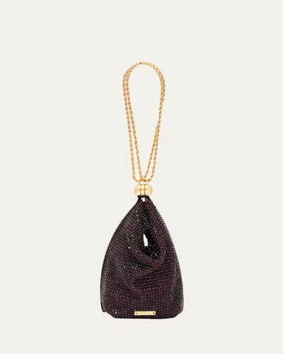 Cult Gaia Rue Glass Crystal Wristlet Bag In Burgundy