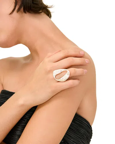 Cult Gaia Rue Mini Open Link Cocktail Ring In Transparent